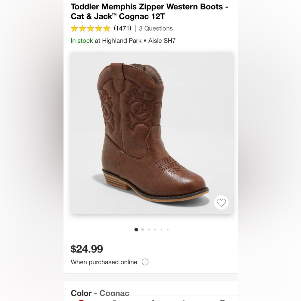 Cat & Jack Memphis Boots